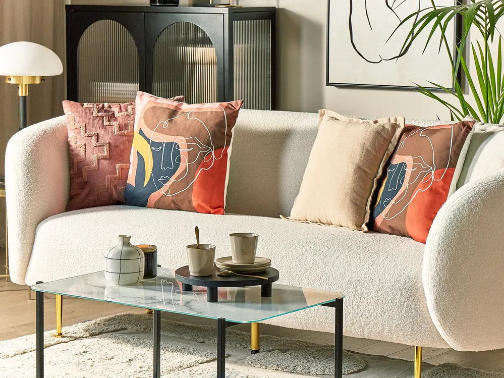 Set of 2 Decorative Cushions HYACINTH 45 x 45 cm Multicolour Abstract Pattern