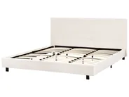 Säng med lamellram Bouclé ALBI 180 x 200 cm Off-White_981964