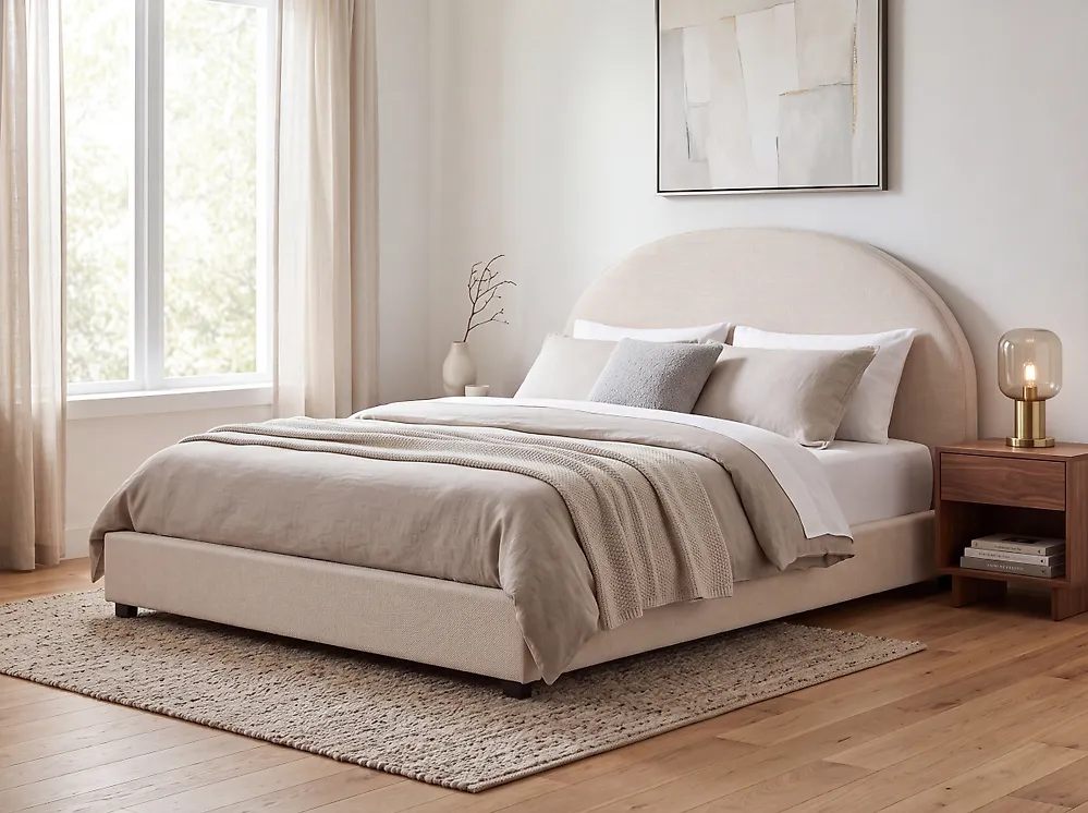 Bed Fabric VAUCLUSE 160 x 200 cm (EU King Size) Light Beige_1184602