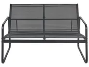 Garden Lounge Set with Table 4 Seater BARREA Metal Black_921822