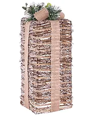Set of 3 Christmas Decorations LED VALKAMA 54/45/30 cm Christmas Gifts Brown_1179484