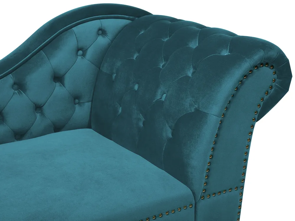 Right-Hand Chaise Longue NIMES Velvet Teal_805938