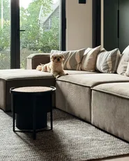 Modular Corner Sofa 4 Seater ARDAL Corduroy Light Brown Right Hand_1018085