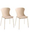 Set of 2 Dining Chairs PITSBURG  Beige