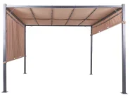 Gazebo LED PARGA 310 cm 310 cm Metal Brown_900868