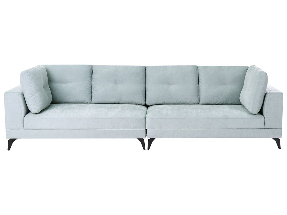 Sofa 4-seters YURI Imitert lin Lyseblå