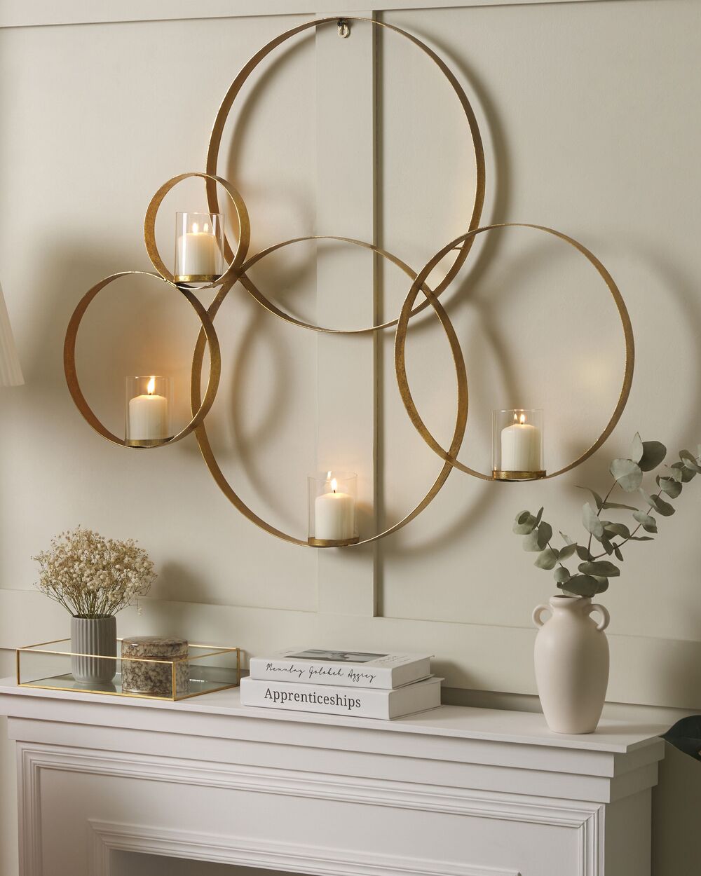 Wall Candle Holder BURU 80 cm Metal Gold