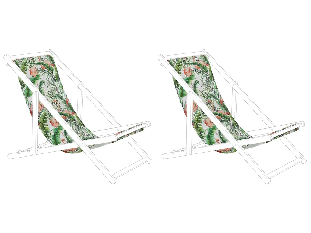Set of 2 Sun Lounger Replacement Fabrics ANZIO/AVELLINO 113 x 44 cm Multicolour