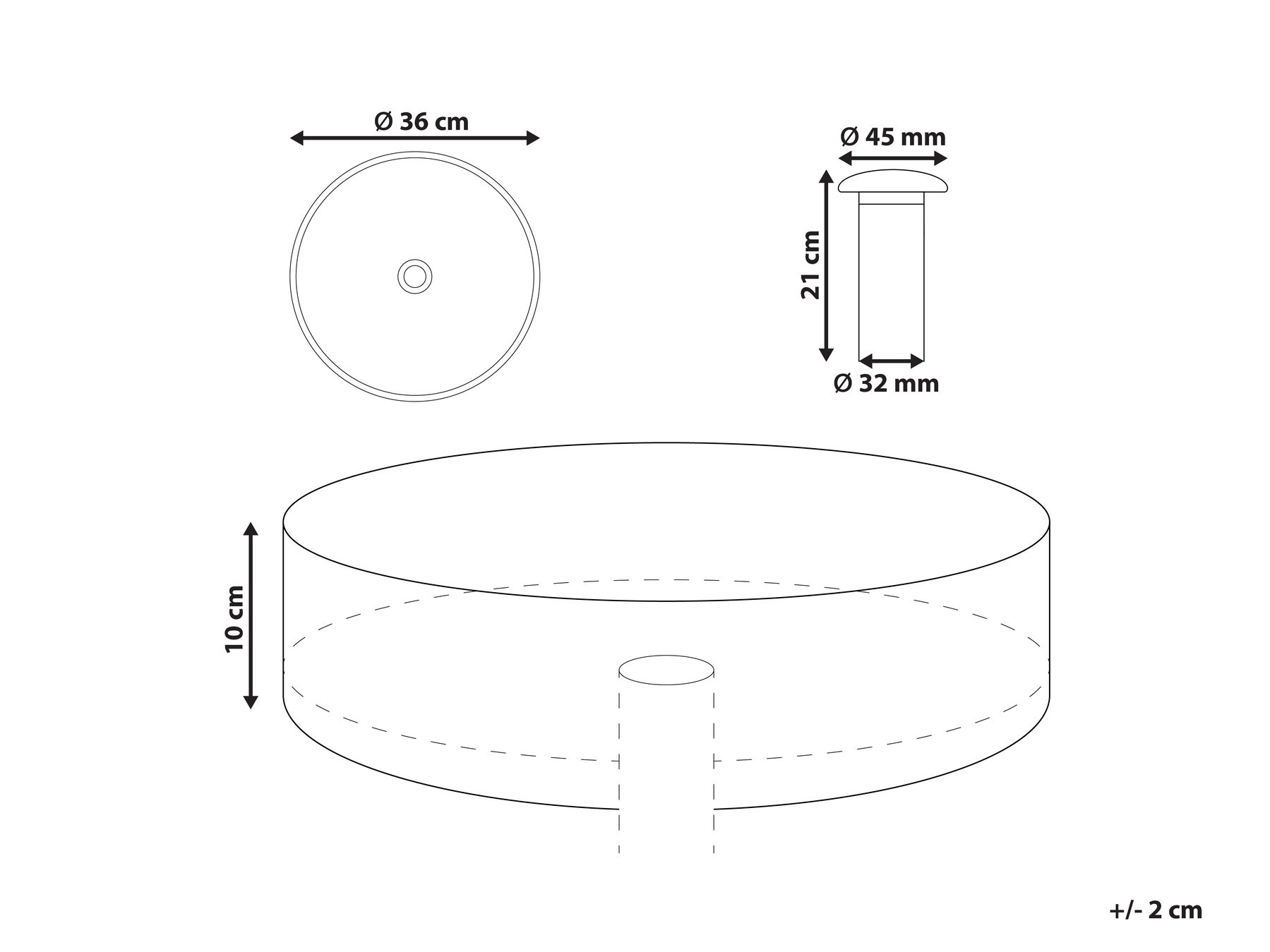 Countertop Basin TOLOSA ⌀ 360 mm Solid Surface Green_891655