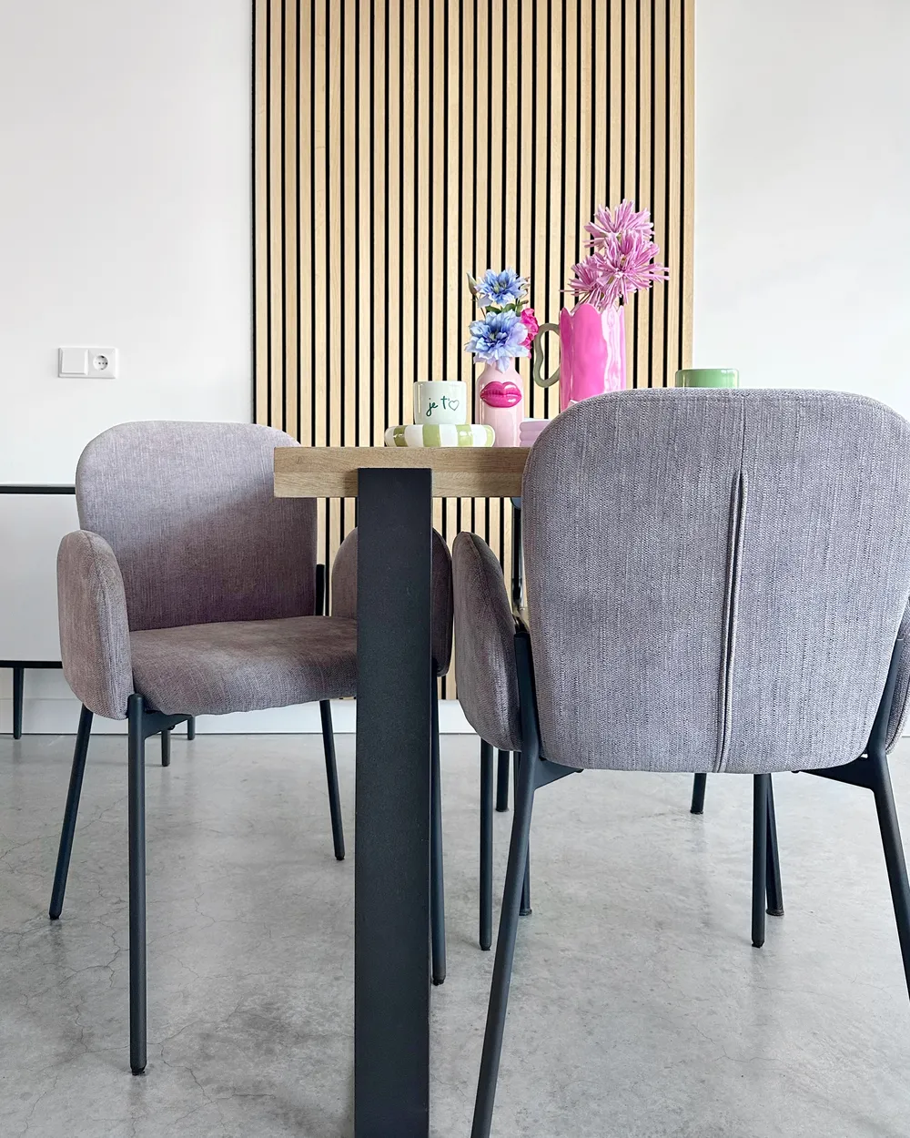 Set med 2 matstolar ALBEE Rosa_978672