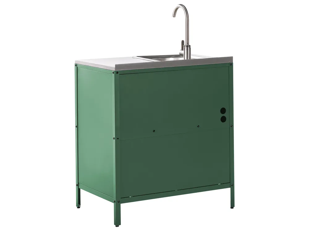 Outdoor Kitchen Cabinet with Sink VILAMA Green_973945