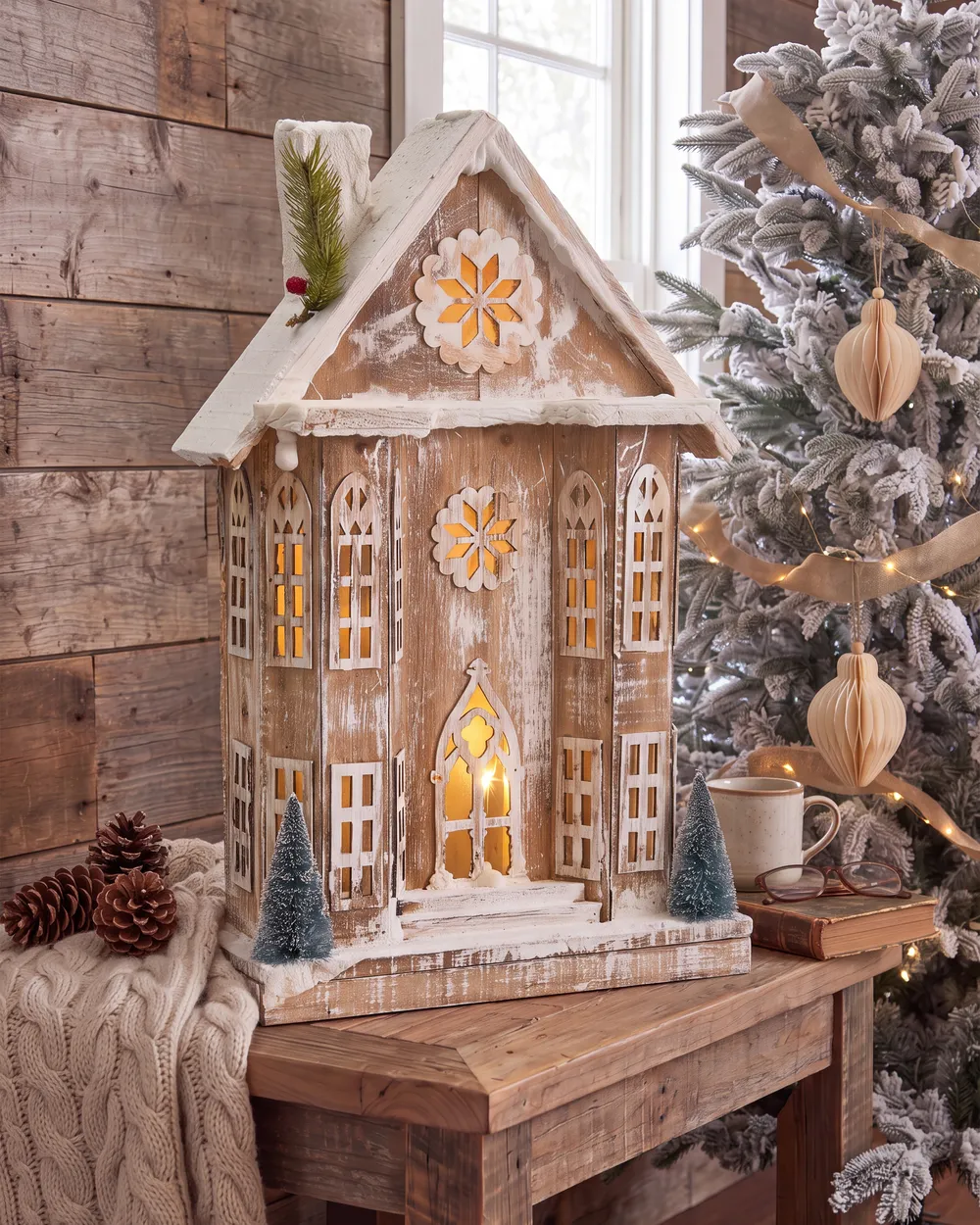 Christmas Decoration LED UNARI 50 cm House Light Brown_1085221