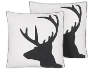 Set of 2 Decorative Cushions SHADRACK 45 x 45 cm Cotton White Christmas Motif_814078