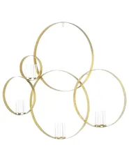 Seinäkynttelikkö BURU 80 cm Metalli Kulta_826479