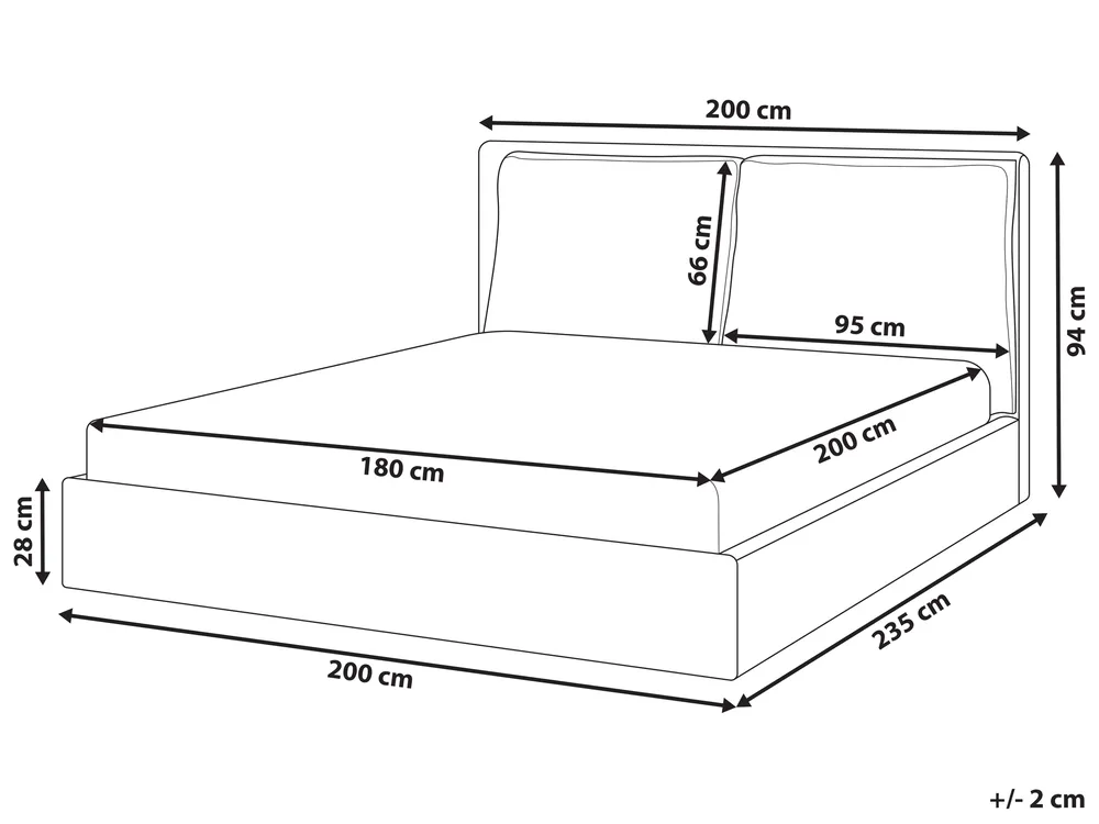 Waterbed Fabric BAJONNA 180 x 200 cm (EU Super King) Light Beige_1010833