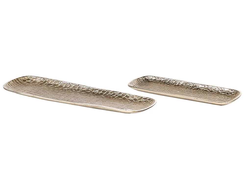 Set of 2 Trinket Dishes BRANTAS Metal Gold