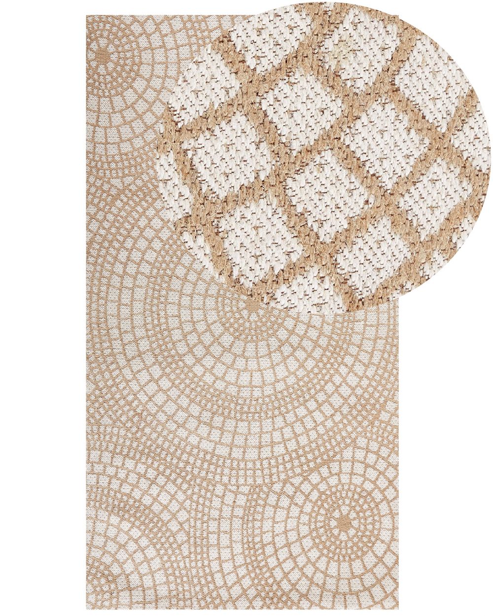 Rug ARIBA White Beige 80 x 150 cm Jute