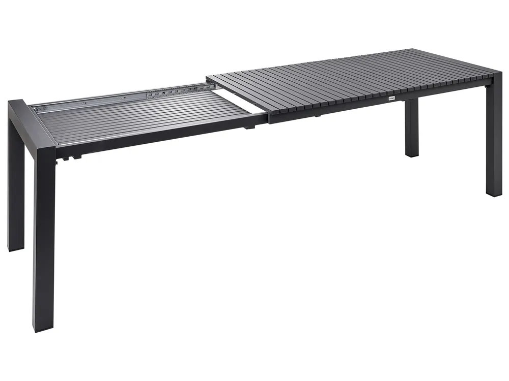 Extending Garden Dining Table ARDESIO 160/220 cm 90 cm Metal Dark Grey_1064671