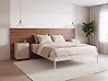 Säng med lamellram Metall VAURS 140 x 200 cm Ljusbeige