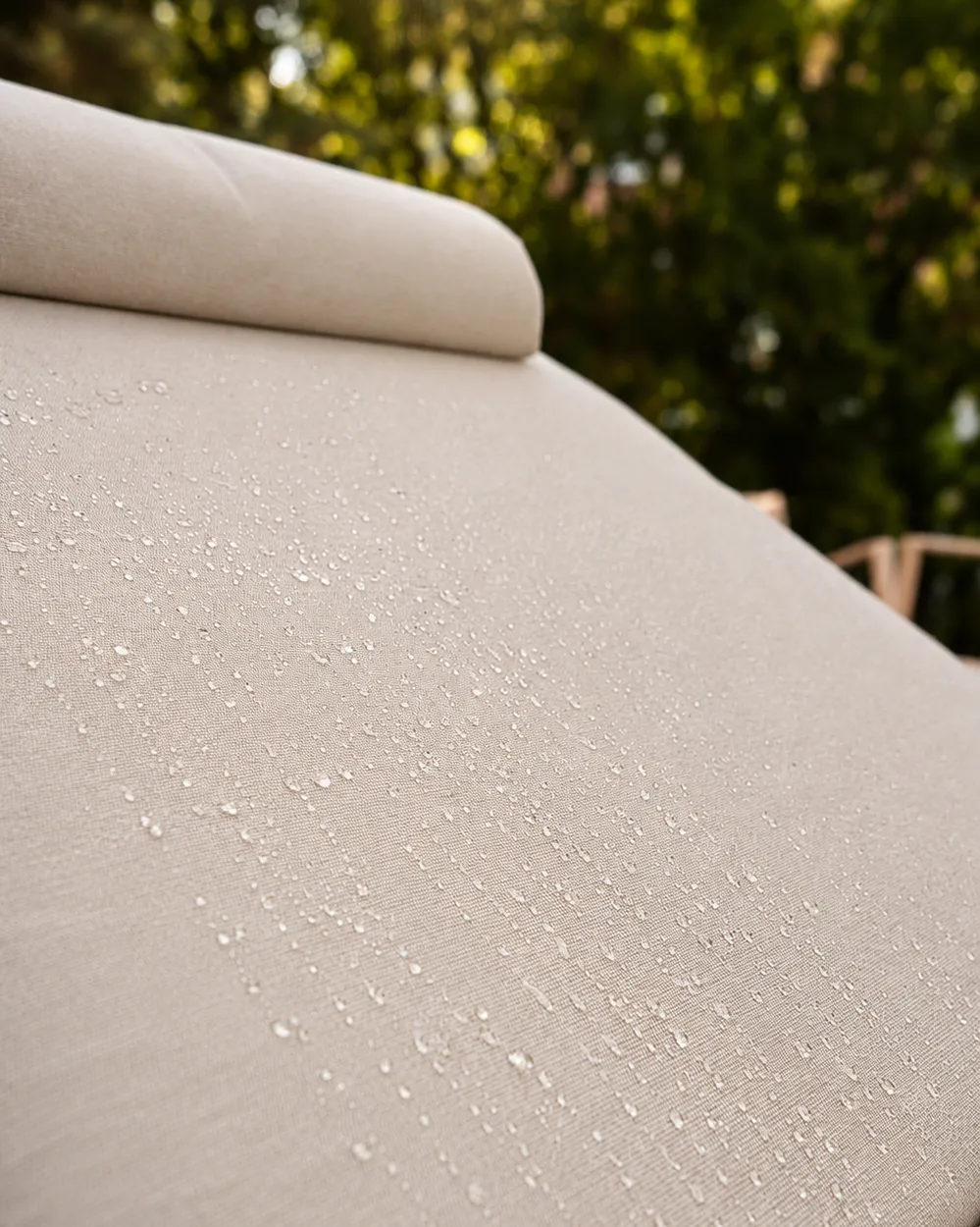 Sun Lounger with Cushion RONCOLO Metal Beige_1148735