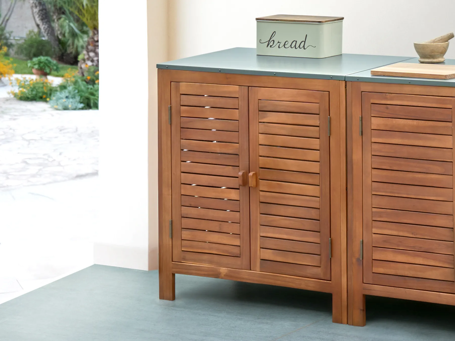Outdoor Kitchen Cabinet BRUCOLI Brown Acacia Wood_1001062