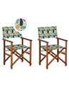 Set of 2 Garden Chairs CINE Acacia Wood Multicolour