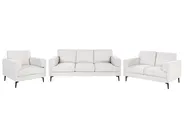 Living Room Set 6 Seater LOUSTO Fabric Light Beige_1043950
