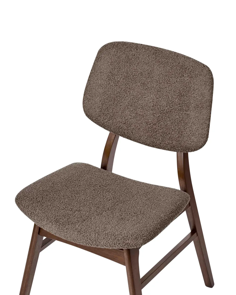 Set of 2 Dining Chairs ELAINE Boucle Dark Brown/ Taupe_952269