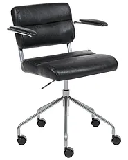 Desk Chair CANDOR Faux Leather Black_1136695