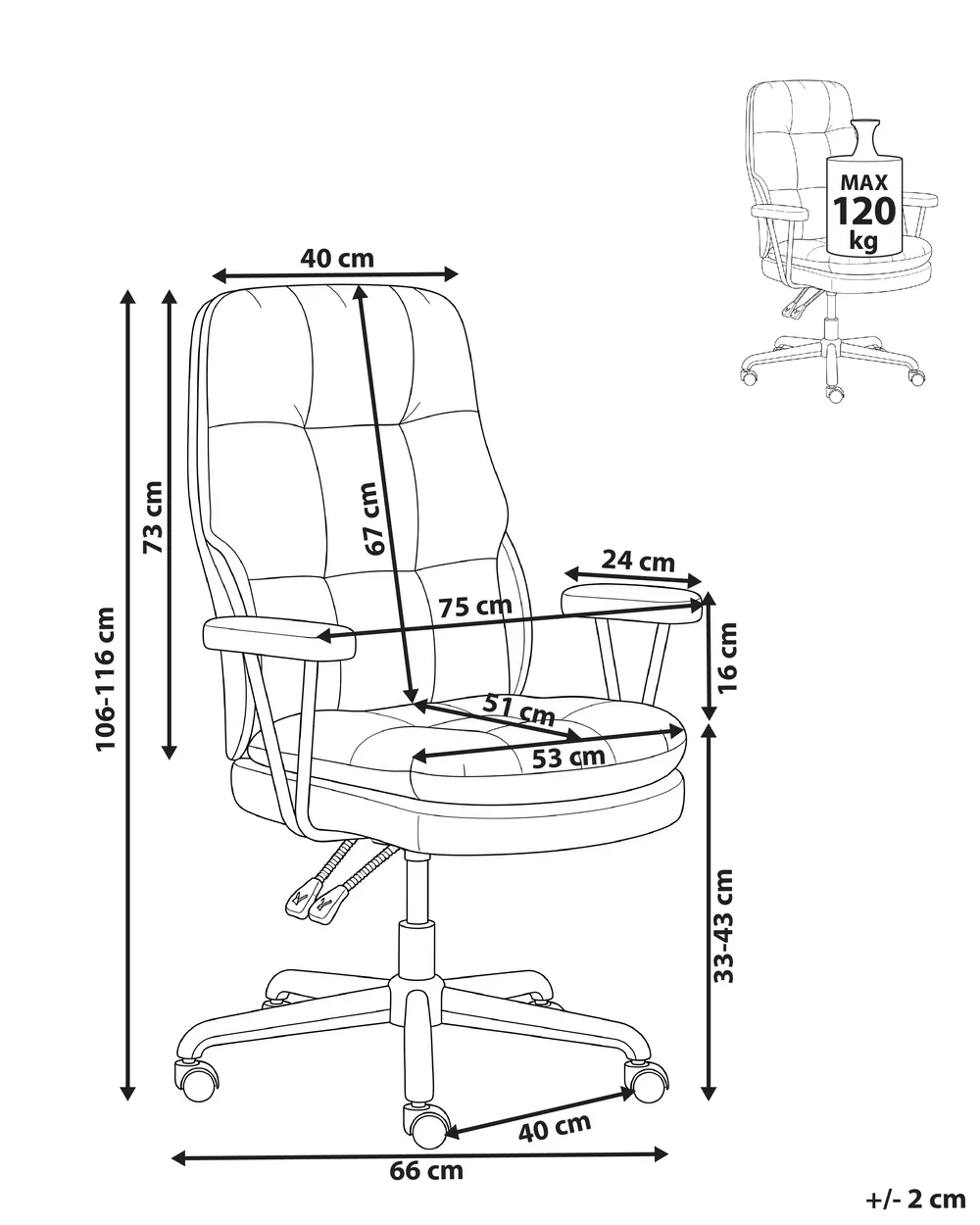 Office Chair MELOCUSH Fabric Off-White_1085275