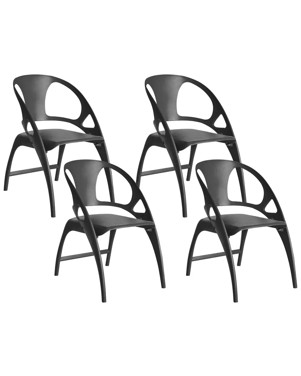 Set of 4 Garden Chairs NEMI Folding Black