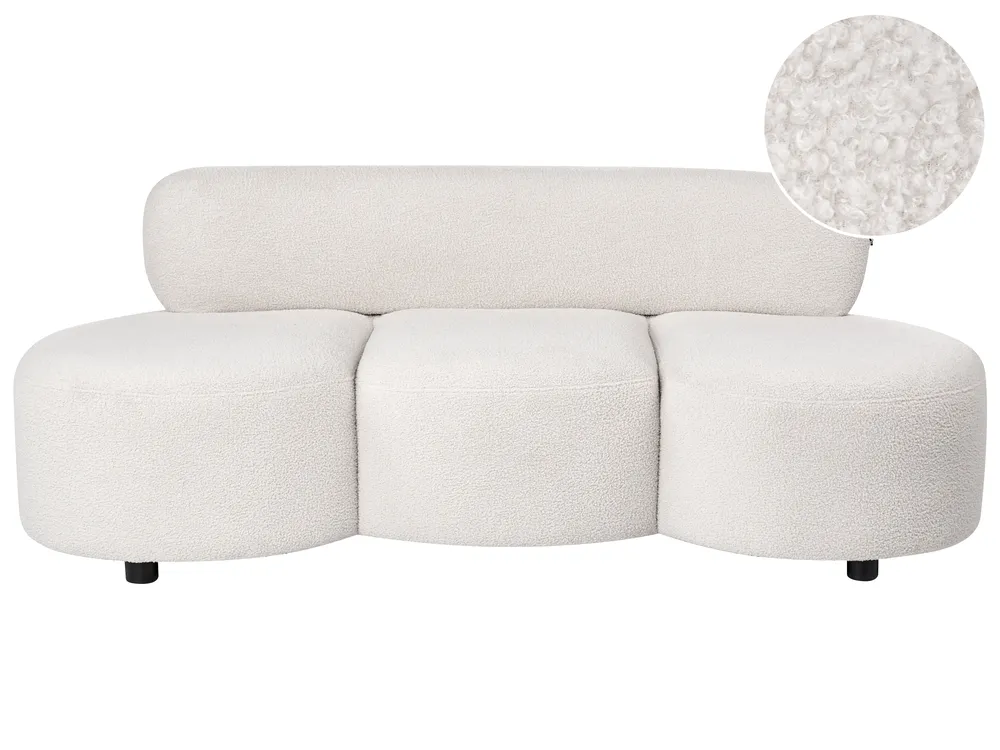 Sofa 3 Seater BLAVAND Boucle Off-White