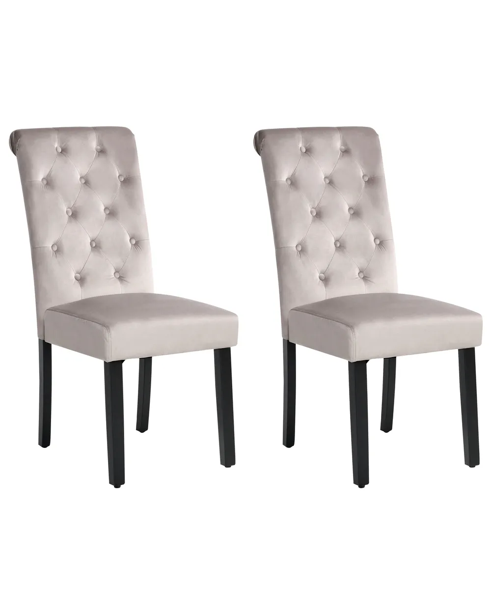 Set of 2 Dining Chairs VELVA Velvet Grey