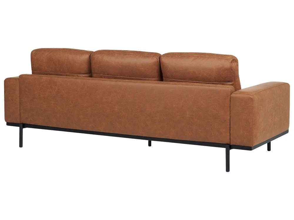 Living Room Set 6 Seater SOVIK Faux Leather Brown_1041221