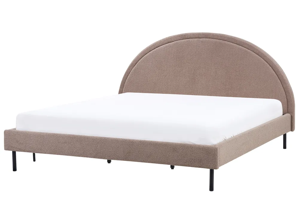 Säng med lamellram Bouclé MARGUT 180 x 200 cm Taupe_971335