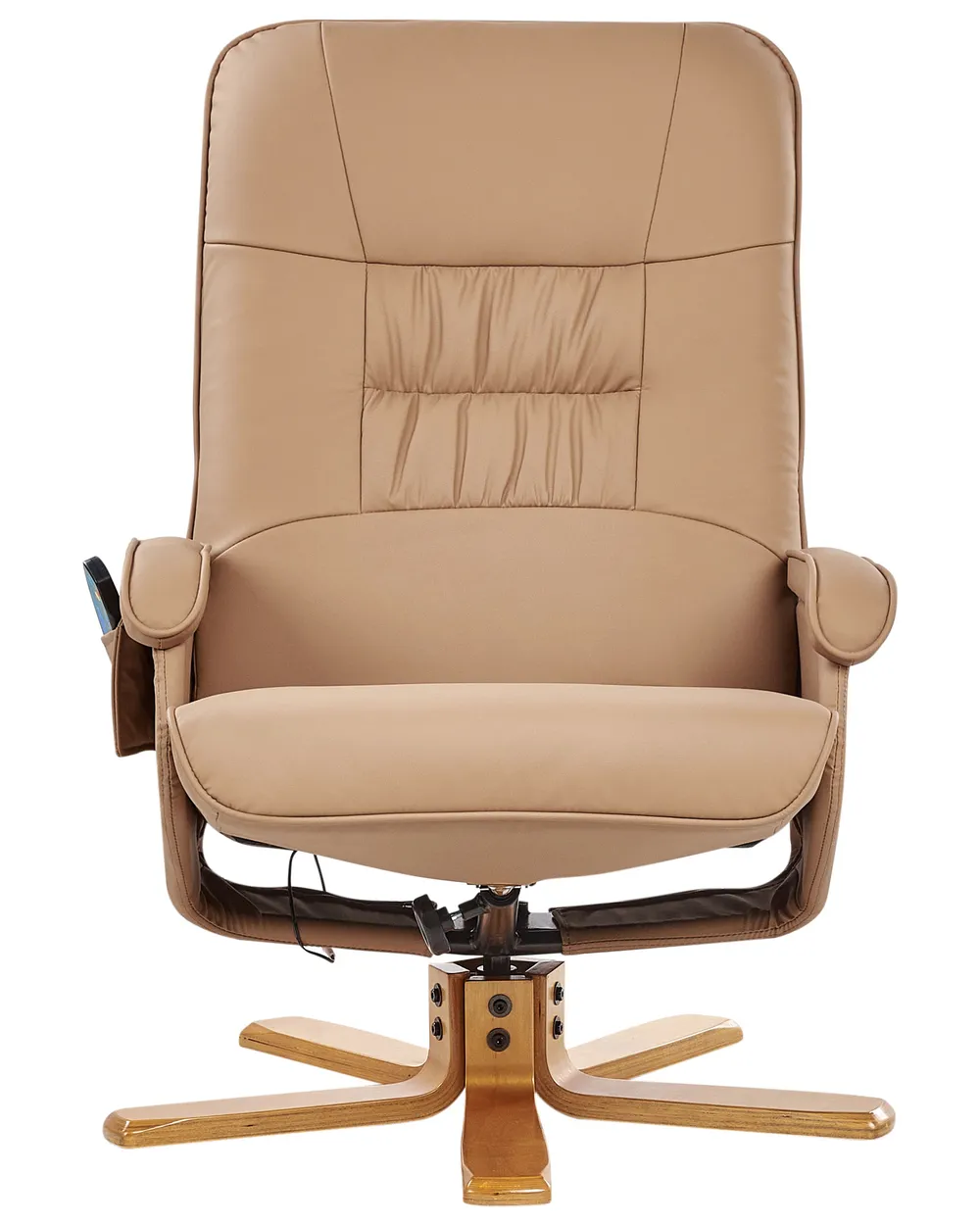 Massagestol RELAXPRO med fotpall Konstläder Ljusbrun_964823