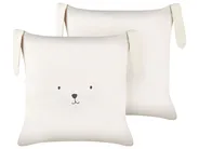 Set of 2 Decorative Cushions CONEY Cotton 45 x 45 cm Light Beige_913199