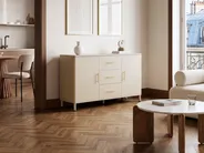 Sideboard med lådor OMBURA Metall Beige_1082538
