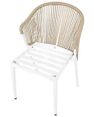 Sett med 2 hagestoler med puter PARANEA Metall Beige_1179582