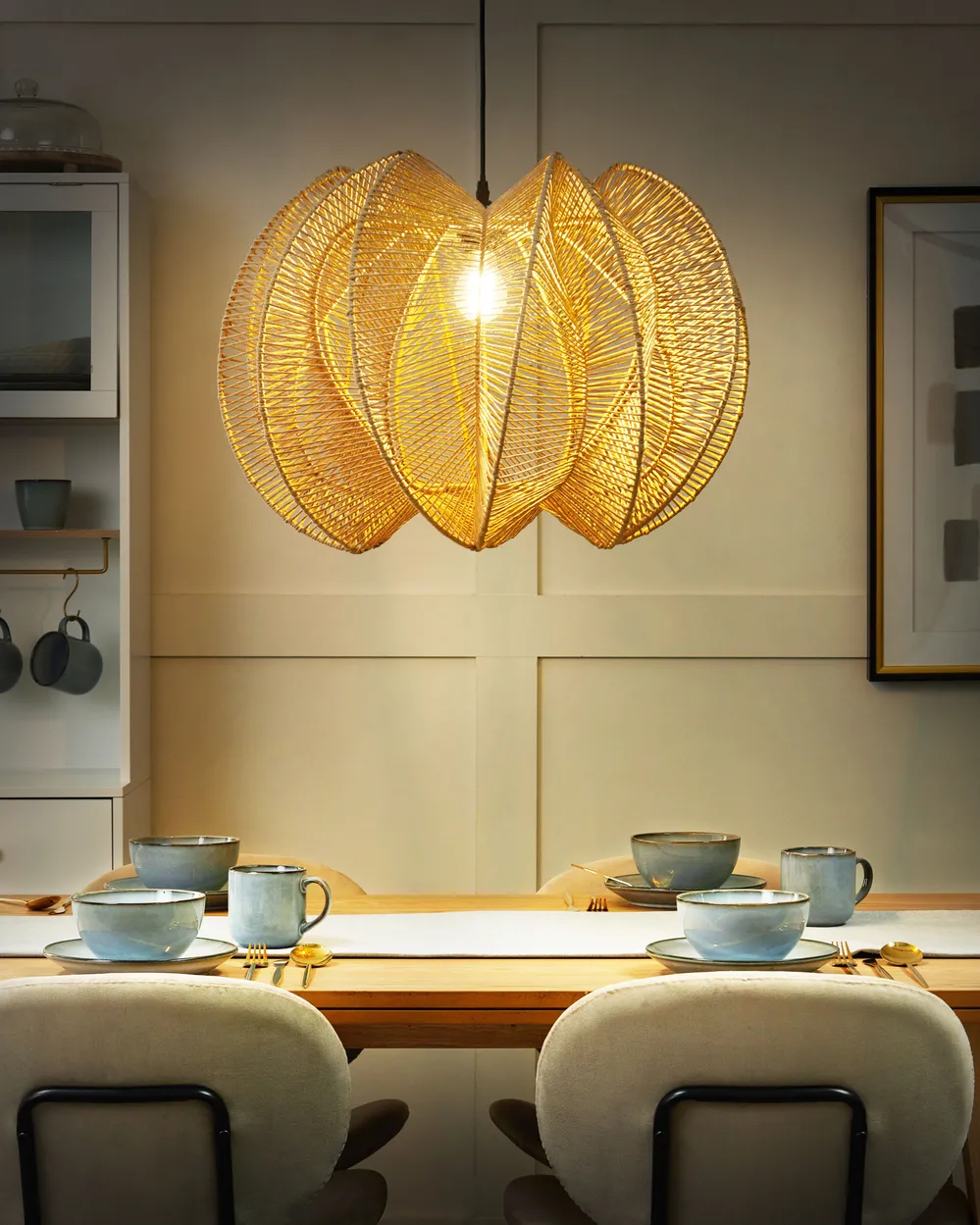 Pendant Lamp MANINGA Paper Rope Light Brown