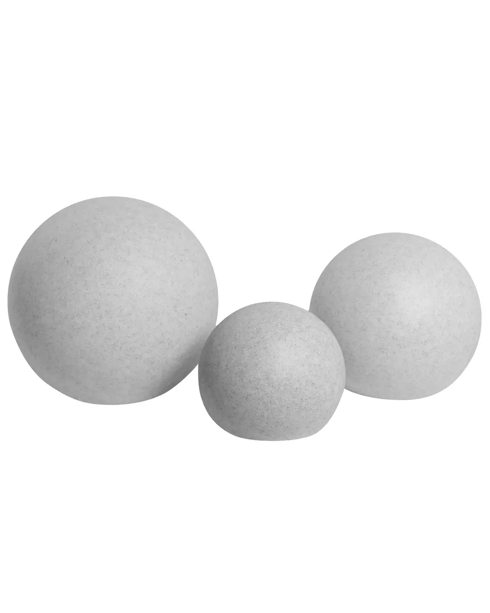 Set of 3 Outdoor LED Ball Lamps DILLONS with Remote Light Grey