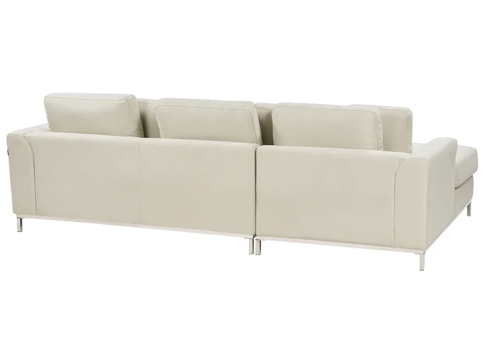 Corner Sofa 4 Seater OSLO Fabric Beige Right Hand_944641