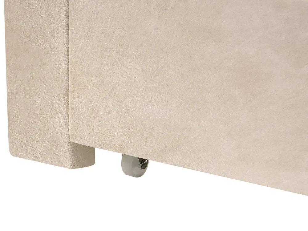 Bed with Storage Drawers LONZAC Velvet Beige 120 x 200 cm (EU Small Double)_1014611