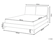 Bed Corduroy MELLE 140 x 200 cm (EU Double) Light Beige_882194
