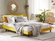 Bed Frame Cover Velvet FITOU 180 x 200 cm Yellow_777151