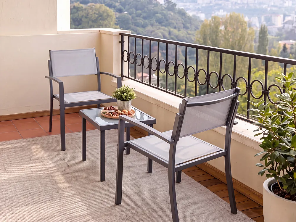Bistro Set TAVOLETO Metal Grey_1154181