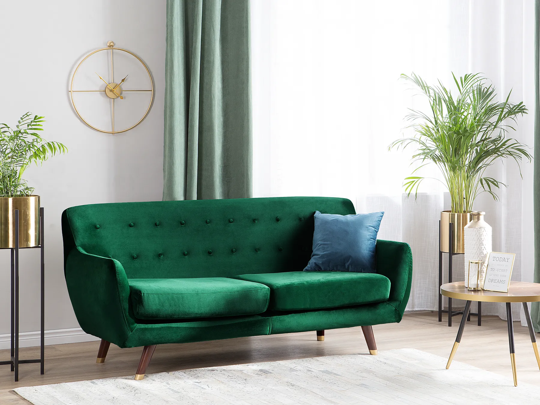 Soffa 3-sits BODO Sammet Smaragdgrön_738279