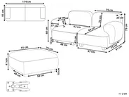 Modular Sofa 2 Seater AMLI with Ottoman Boucle Off-White_1070119