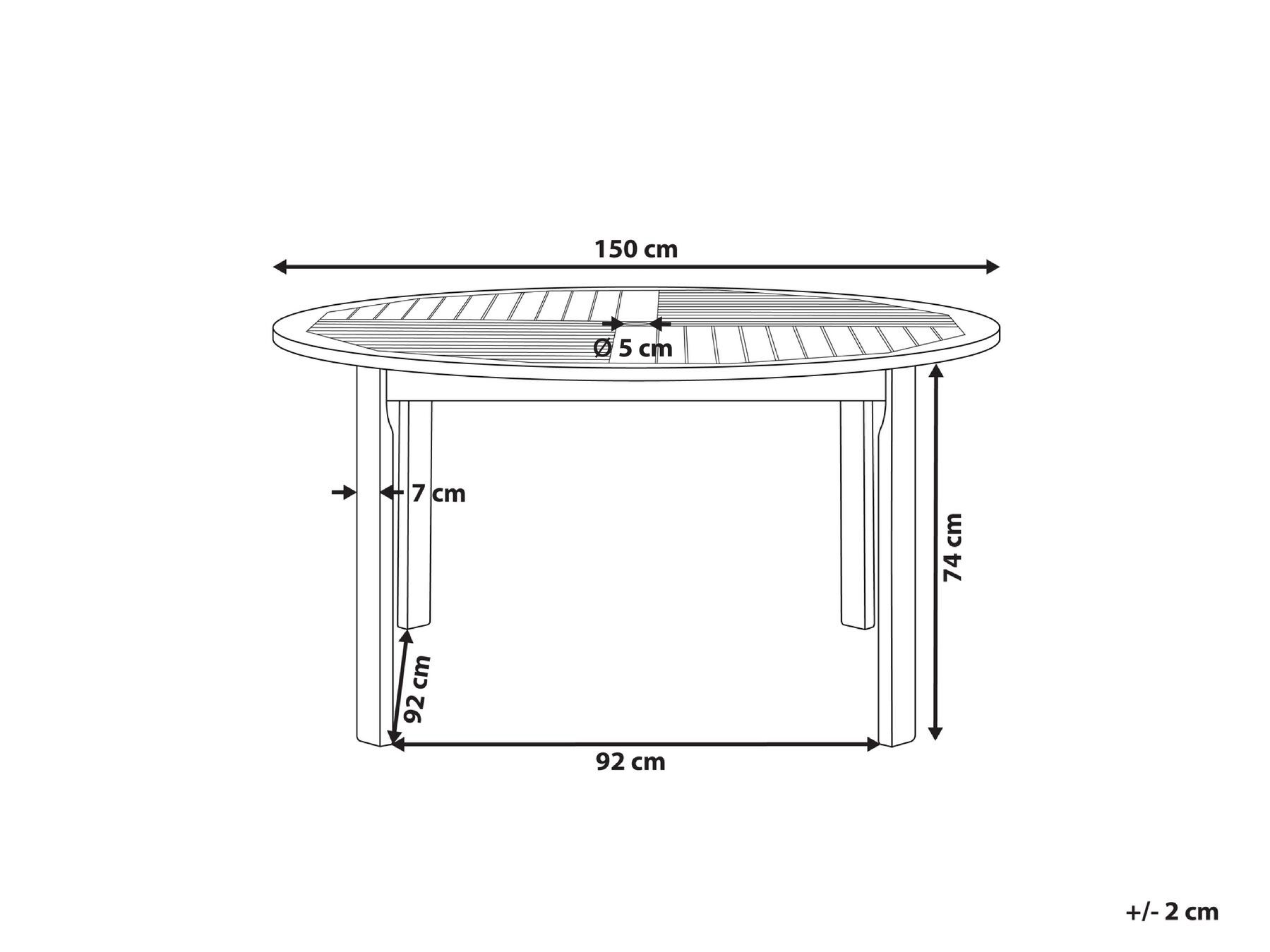Puutarhapöytä TOLVE 150 cm 150 cm Akaasia Ruskea_784136