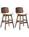 Baarituolisetti 2 kpl CHARLESTON Puu Ruskea/vaaleanbeige